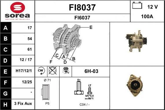 SNRA FI8037 - Ģenerators autodraugiem.lv