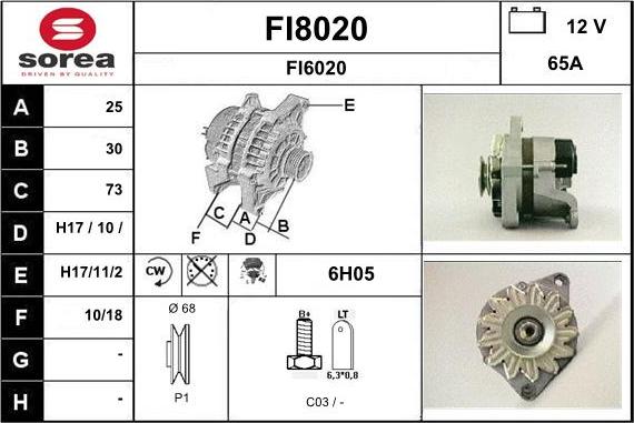 SNRA FI8020 - Ģenerators autodraugiem.lv