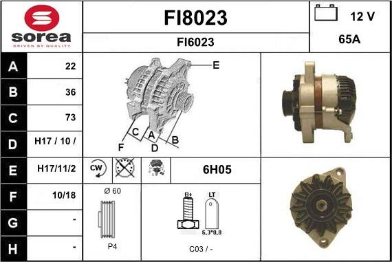 SNRA FI8023 - Ģenerators autodraugiem.lv