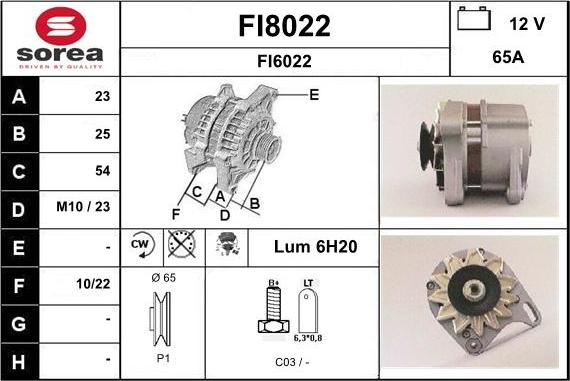 SNRA FI8022 - Ģenerators autodraugiem.lv