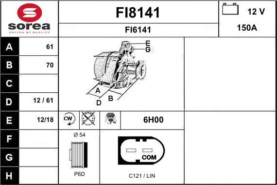 SNRA FI8141 - Ģenerators autodraugiem.lv