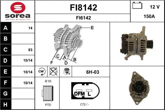 SNRA FI8142 - Ģenerators autodraugiem.lv