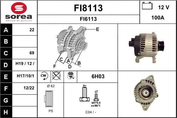 SNRA FI8113 - Ģenerators autodraugiem.lv