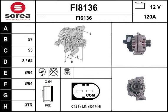 SNRA FI8136 - Ģenerators autodraugiem.lv