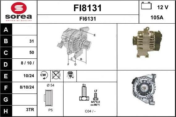 SNRA FI8131 - Ģenerators autodraugiem.lv