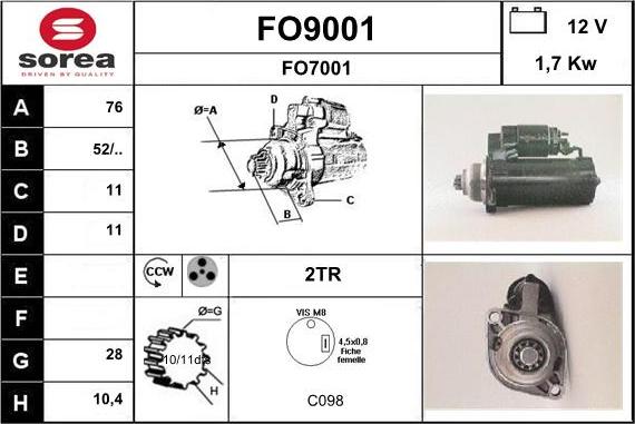 SNRA FO9001 - Starteris autodraugiem.lv