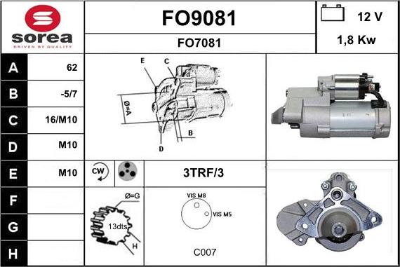 SNRA FO9081 - Starteris autodraugiem.lv