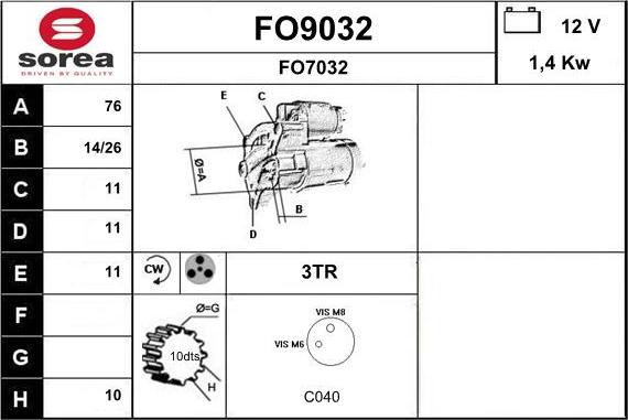 SNRA FO9032 - Starteris autodraugiem.lv