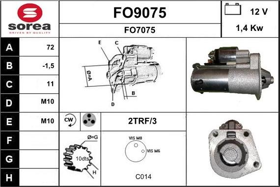 SNRA FO9075 - Starteris autodraugiem.lv