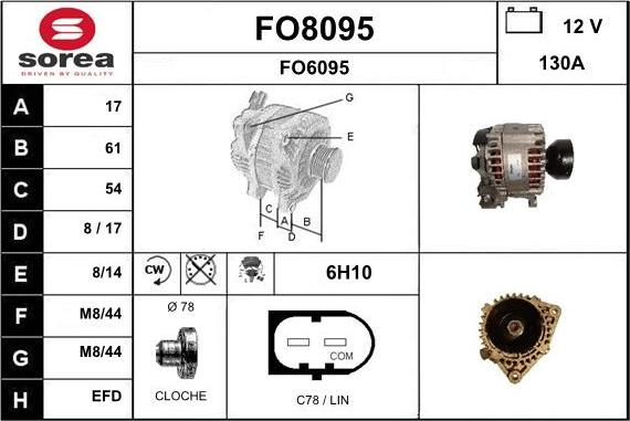 SNRA FO8095 - Ģenerators autodraugiem.lv