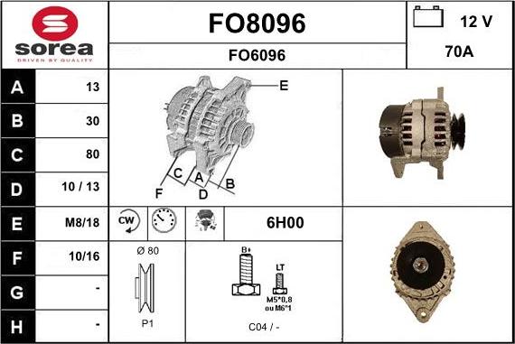 SNRA FO8096 - Ģenerators autodraugiem.lv