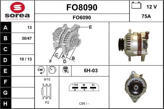 SNRA FO8090 - Ģenerators autodraugiem.lv