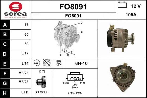 SNRA FO8091 - Ģenerators autodraugiem.lv