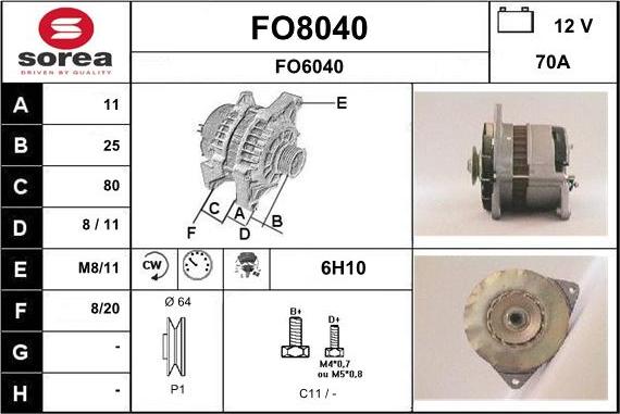 SNRA FO8040 - Ģenerators autodraugiem.lv
