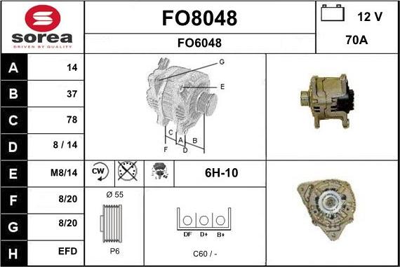 SNRA FO8048 - Ģenerators autodraugiem.lv