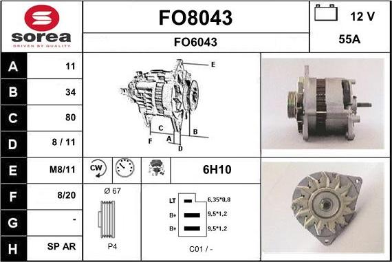 SNRA FO8043 - Ģenerators autodraugiem.lv