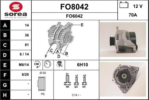 SNRA FO8042 - Ģenerators autodraugiem.lv