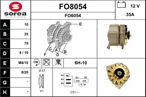 SNRA FO8054 - Ģenerators autodraugiem.lv