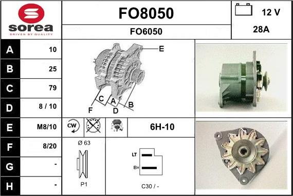 SNRA FO8050 - Ģenerators autodraugiem.lv