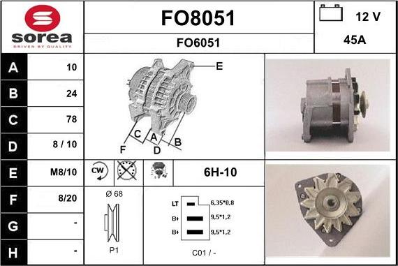 SNRA FO8051 - Ģenerators autodraugiem.lv