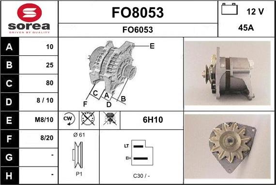 SNRA FO8053 - Ģenerators autodraugiem.lv