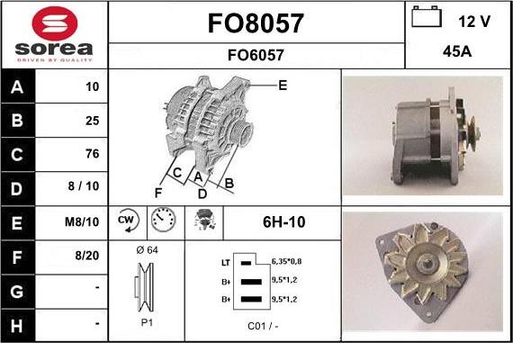 SNRA FO8057 - Ģenerators autodraugiem.lv