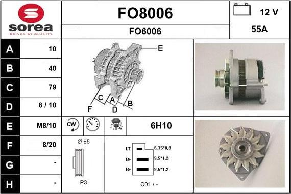 SNRA FO8006 - Ģenerators autodraugiem.lv