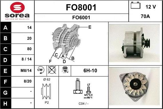SNRA FO8001 - Ģenerators autodraugiem.lv