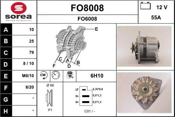 SNRA FO8008 - Ģenerators autodraugiem.lv