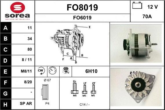SNRA FO8019 - Ģenerators autodraugiem.lv