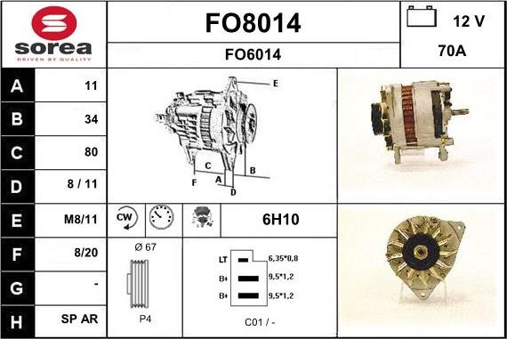 SNRA FO8014 - Ģenerators autodraugiem.lv