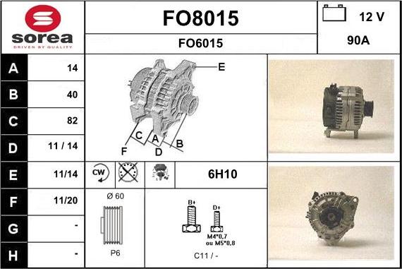 SNRA FO8015 - Ģenerators autodraugiem.lv