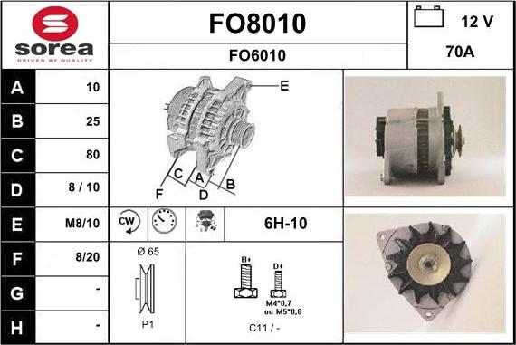 SNRA FO8010 - Ģenerators autodraugiem.lv