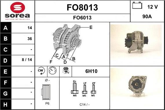 SNRA FO8013 - Ģenerators autodraugiem.lv