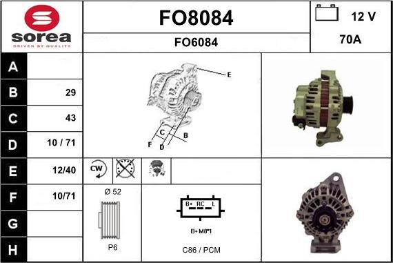 SNRA FO8084 - Ģenerators autodraugiem.lv