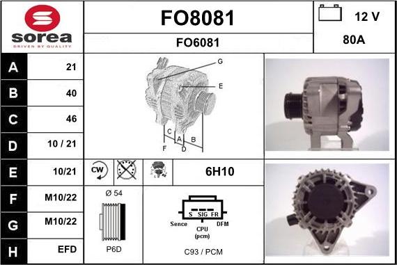 SNRA FO8081 - Ģenerators autodraugiem.lv