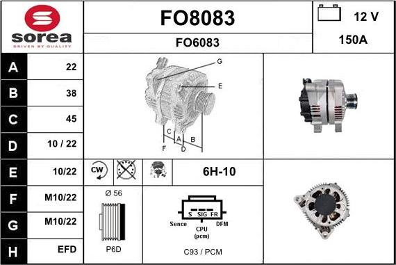 SNRA FO8083 - Ģenerators autodraugiem.lv