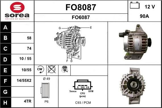 SNRA FO8087 - Ģenerators autodraugiem.lv