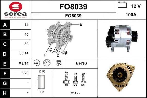 SNRA FO8039 - Ģenerators autodraugiem.lv