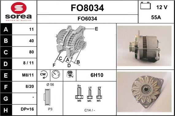 SNRA FO8034 - Ģenerators autodraugiem.lv