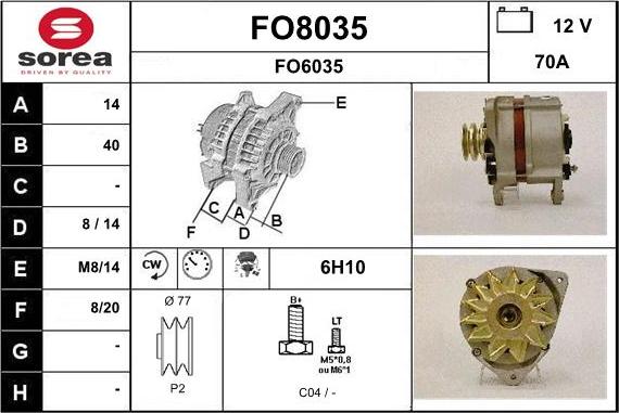 SNRA FO8035 - Ģenerators autodraugiem.lv