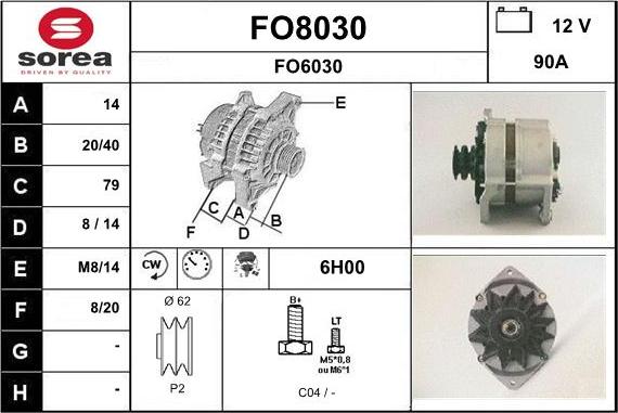 SNRA FO8030 - Ģenerators autodraugiem.lv