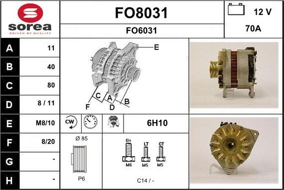 SNRA FO8031 - Ģenerators autodraugiem.lv