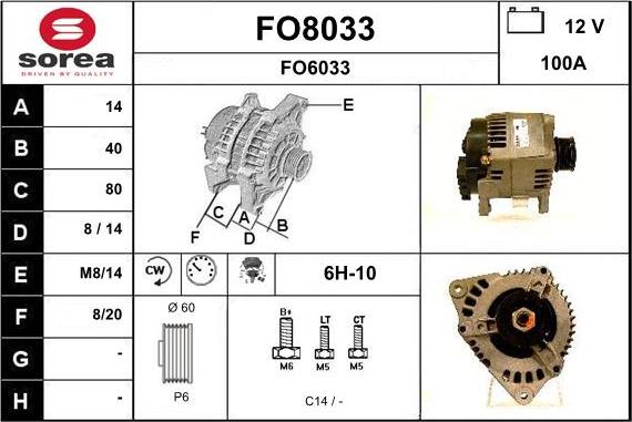 SNRA FO8033 - Ģenerators autodraugiem.lv