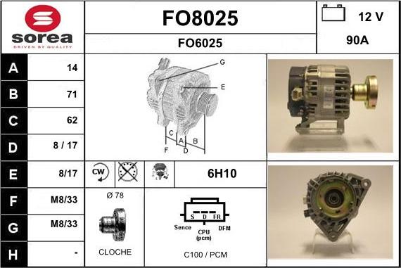 SNRA FO8025 - Ģenerators autodraugiem.lv