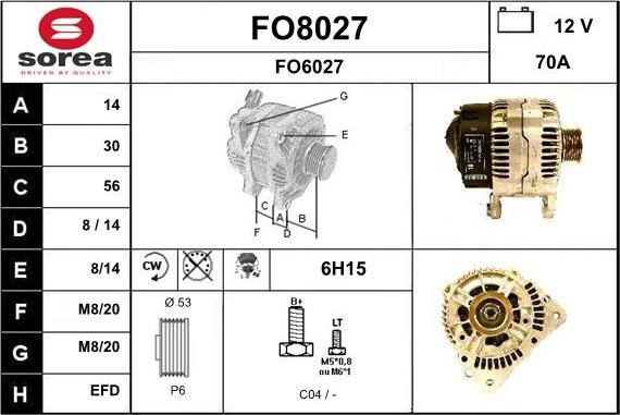 SNRA FO8027 - Ģenerators autodraugiem.lv
