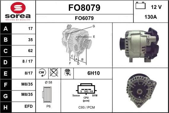 SNRA FO8079 - Ģenerators autodraugiem.lv