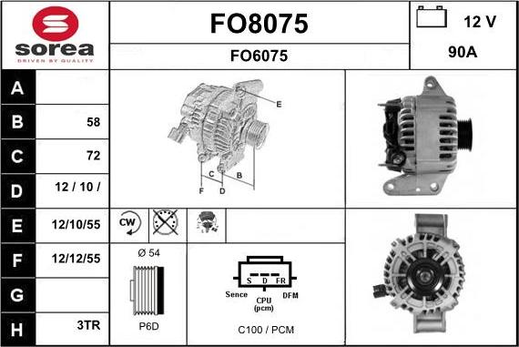 SNRA FO8075 - Ģenerators autodraugiem.lv
