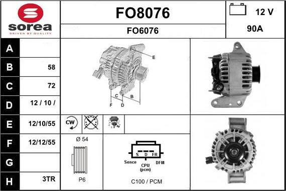 SNRA FO8076 - Ģenerators autodraugiem.lv