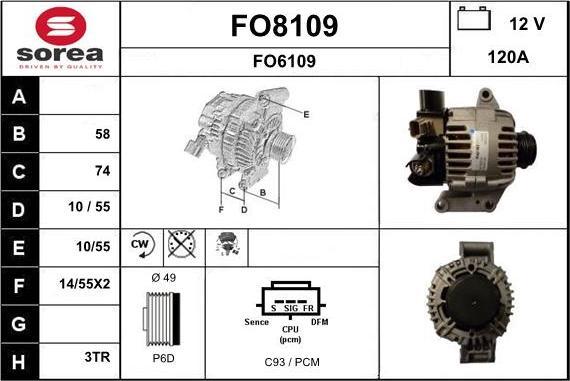 SNRA FO8109 - Ģenerators autodraugiem.lv